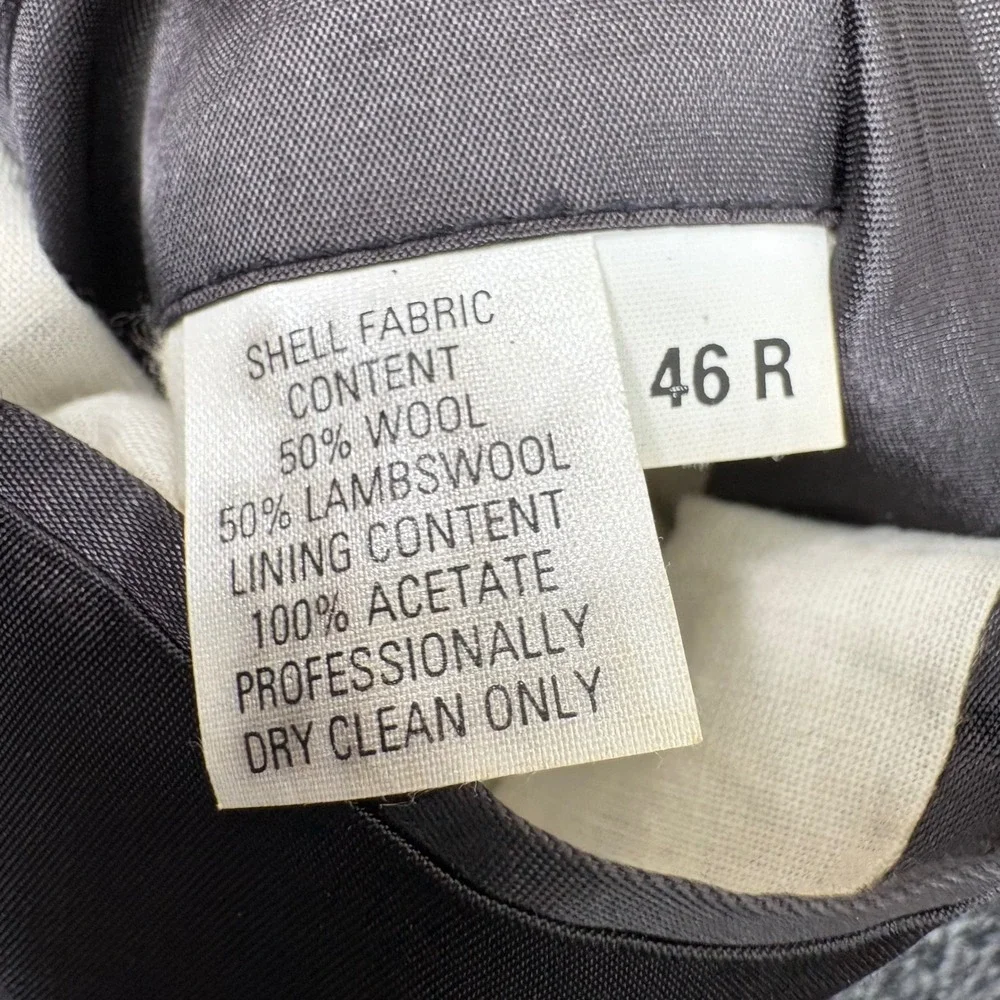 Bill Robinson 46R Grey Check Plaid Wool Lambswool‎ 3-Button Blazer Sport Coat